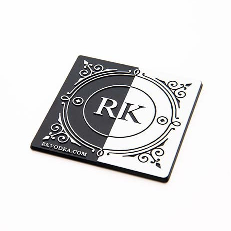 RK Vodka branded coaster