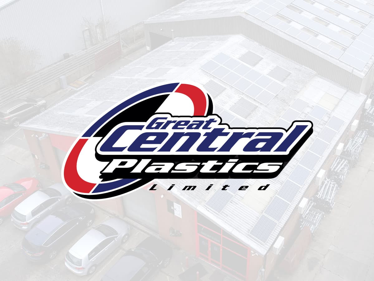 image of the great central platsics warehouse with the gcp logo large in the middle of the photo